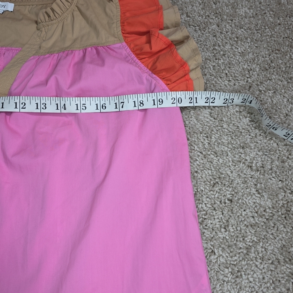 Voy Color Block Ruffle Sleeve Sz S - Picture 5 of 6